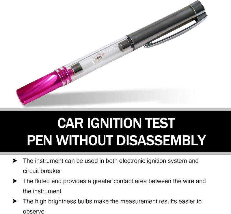 pinflaw Pack-1 Car Ignition Test Pen, High-Voltage Line Cylinder Line Spark Plug Detection Tool, No Disassembly and No Damage Test with High-Brightness Light Bulb, Universal for Cars (Multicolored) - Image 3